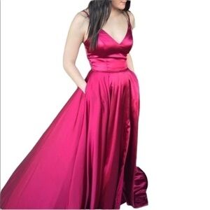 Sequin Hearts Red Front Split Side Pockets Sz 9 Dress/Gown/Prom/Wedding